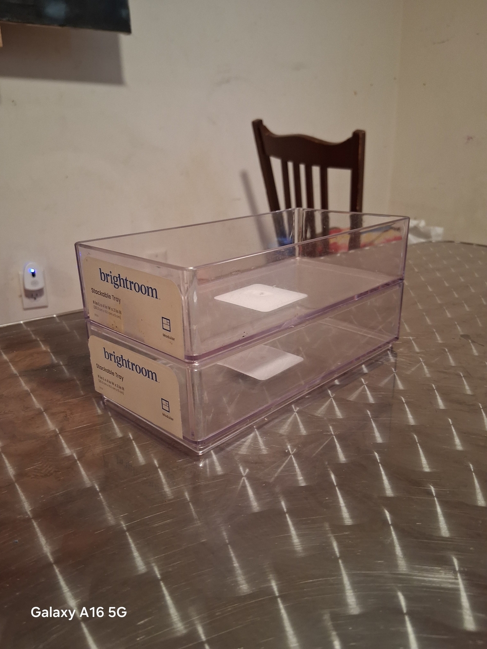 brightroom Clear Stackable Storage Trays - Set of 2